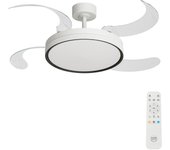 Ventilador de techo con luz silencioso dc arte confort melos l blanco 122 cm