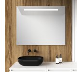 Espejo de baño con luz led horizontal 100x80 cm