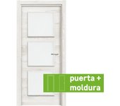 Conjunto puerta oslo blanco line izda con cristal 72.5cm + tapeta