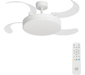 Ventilador de techo con luz silencioso dc arte confort mifa l blanco 122 cm