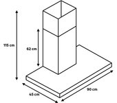 Campana de pared elica lol 90 cm 540 m³/h inox clase a