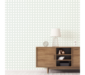 Papel pintado vinilo geométrico panal verde
