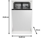Lavavajillas integrable beko dis35023 blanco 45 cm