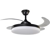 Ventilador de techo con luz sin aspas silencioso dc xtrelamp alarik negro 106 cm