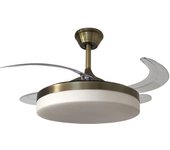 Ventilador de techo con luz sin aspas silencioso dc xtrelamp alarik dorado 106 cm