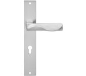 Manilla de placa para puerta duna níquel satinado, bocallave a 70 mm