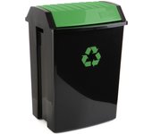 Cubo de la basura para reciclaje 50 litros verde