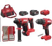 Combo taladro percutor y martillo sds skil 3362ea brushless 2bat. 2y4ah-cargador