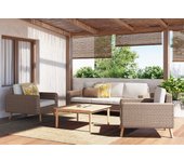 Conjunto de jardín naterial nerea de aluminio y ratán para 5 comensales
