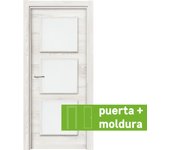 Conjunto puerta oslo blanco line dcha con cristal 62.5cm + tapeta