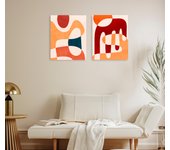 Set de 2 pinturas impresa sin marco abstracto 16 50 x 40 cm