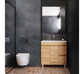 Mueble de baño con lavabo y espejo tifany roble mate 80x45,5 cm