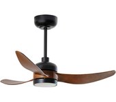 Ventilador de techo con luz silencioso dc forlight bay negro 91 cm