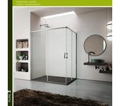 Mampara de ducha corredera transparente pure perfil cromo (106-110)x(67-70)x198 cm 6 mm