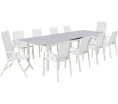 Conjunto de jardin odyssea ii de aluminio blanco para 10 comensales