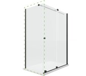 Mampara lateral fijo transparente ionity perfil negro 68.5x200 cm 6mm