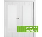 Conjunto puerta chicago blanco apertura izda con cristal 125cm + tapeta