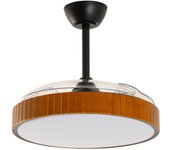 Ventilador de techo con luz retráctil silencioso dc forlight wish negro 106 cm
