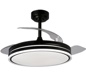 Ventilador de techo con luz sin aspas silencioso dc cristal record targes negro 106 cm