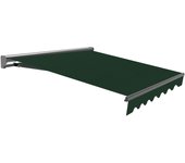 Toldo brazo extensible terraza kronos semicofre motor gris tela verde 3x2,5m
