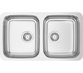 Fregadero de acero inox redondo rodi duo 80 45 x 76.5 cm