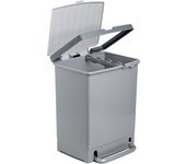 Cubo de la basura con pedal para reciclaje tatay para 25 litros gris