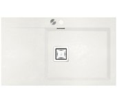 Fregadero seno con escurridor izda poalgi kobus hekla bajo snow blanco 86x52 cm