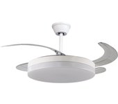 Ventilador de techo con luz sin aspas silencioso dc xtrelamp alarik blanco 106 cm