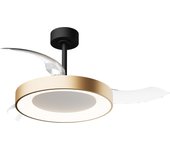 Ventilador de techo con luz retráctil silencioso dc mantra niseko fan negro 49 cm