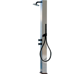Ducha para piscina aqa de acero inoxidable 316 l negro con grifo termostatico