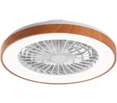 Ventilador de techo con luz sin aspas silencioso dc lumiplus manitoba marrón 15 cm