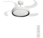 Ventilador de techo con luz silencioso dc arte confort betel l blanco/negro 122 cm