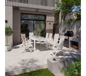 Conjunto de jardin lyra ii de aluminio blanco para 8 comensales