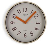 Reloj de pared redondo beige versa de 30 cm