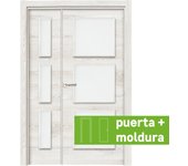 Conjunto puerta oslo blanco line dcha con cristal 105cm + tapeta