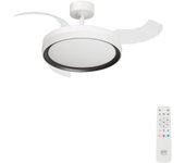 Ventilador de techo con luz silencioso dc arte confort betel m blanco/negro 107 cm