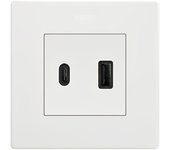Enchufe doble usb a + usb c completo simon 270 blanco