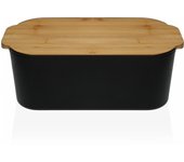 Panera negra con tabla de cortar bambú versa