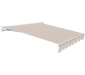 Toldo brazo extensible terraza kronos semicofre motor blanco tela beige 3x2,5m
