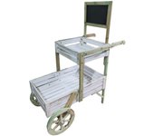 Figura decorativa mueble carrito de 120 cm blanco, verde