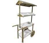 Figura decorativa mueble carrito de 168 cm blanco, verde