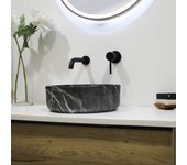 Lavabo de sobreponer rondo negro mate 36x12x36 cm