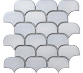 Azulejo mosaico vidrio phantom efecto vidrio blanco 26.5x28.4 cm