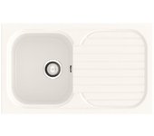 Fregadero seno con escurridor de resina blanco poalgi jerez 82.3 x 49.5 cm