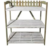 Figura decorativa mueble carrito de 121 cm blanco, verde