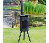 Chimenea leña exterior bongiano s negra de acero