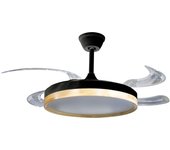 Ventilador de techo con luz sin aspas silencioso dc xtrelamp ibsen negro 106 cm
