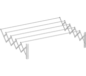 Tendedero de pared extensible con 5 barras, 9 metros de tendido