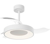 Ventilador de techo con luz retráctil silencioso dc mantra niseko fan blanco 40 cm