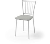 Silla de cocina petra con estructura blanca y asiento en michi plata